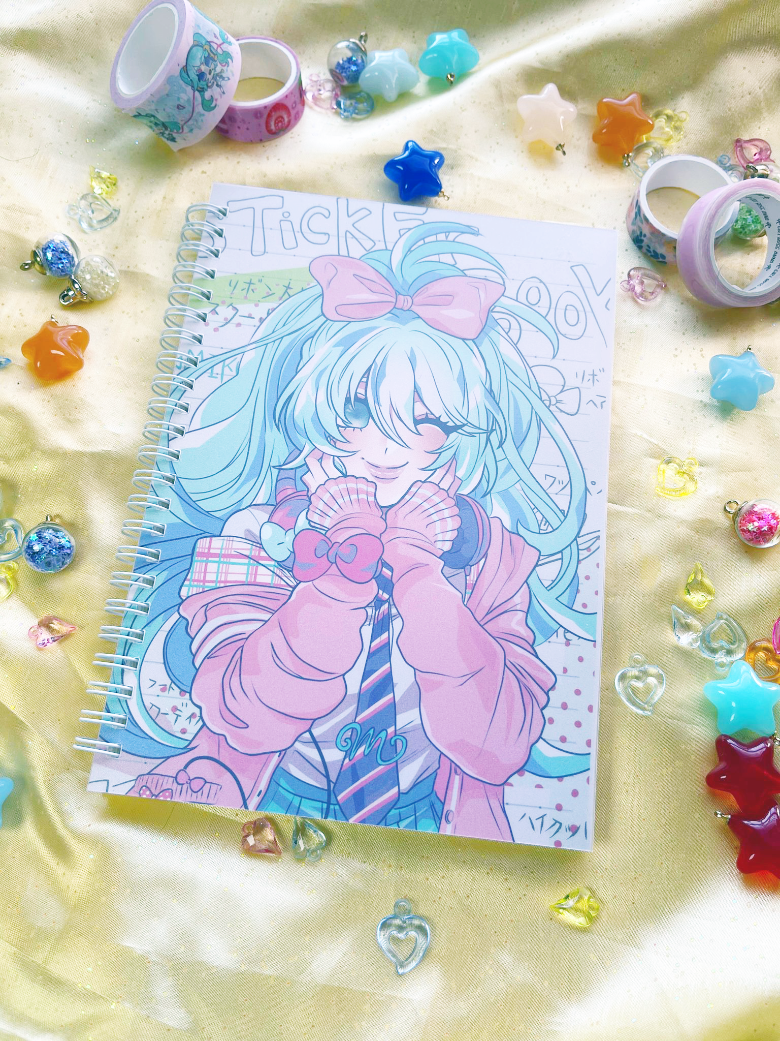 REUSABLE STICKER BOOK】ribbon girl miku hatsune – jewelians