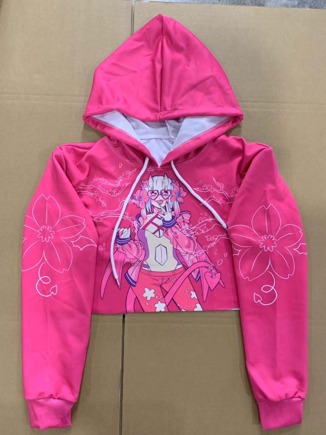 LAST CHANCE【APPAREL】sakura succubus cropped hoodie