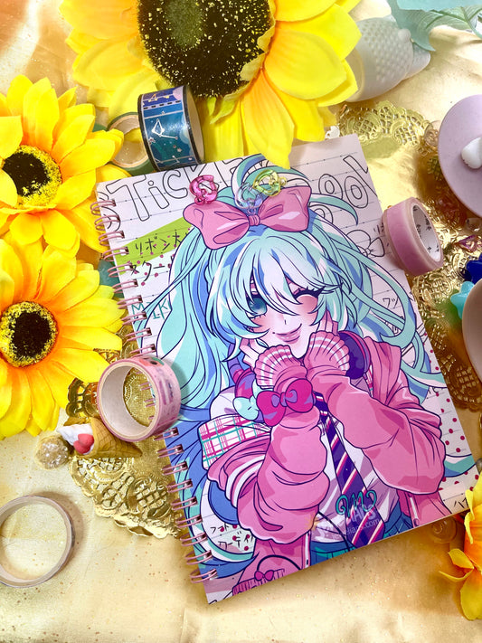 【REUSABLE STICKER BOOK】ribbon girl miku hatsune